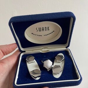 Vintage Swank Silver Button Toppers